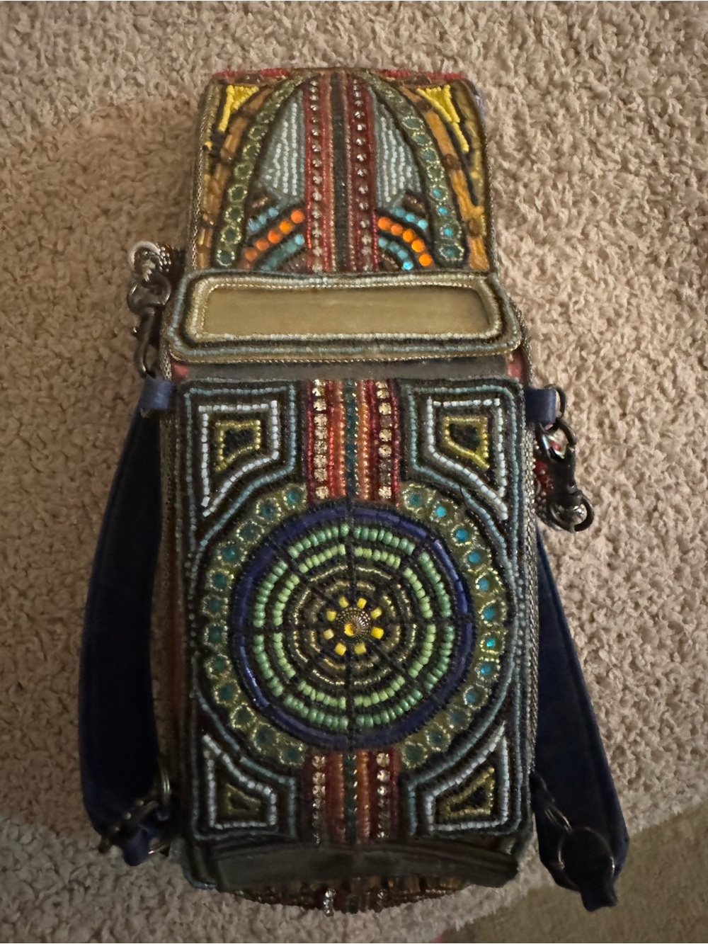 Mary Frances Car-Shaped Clutch with Navy Strap - Picture 6 of 9